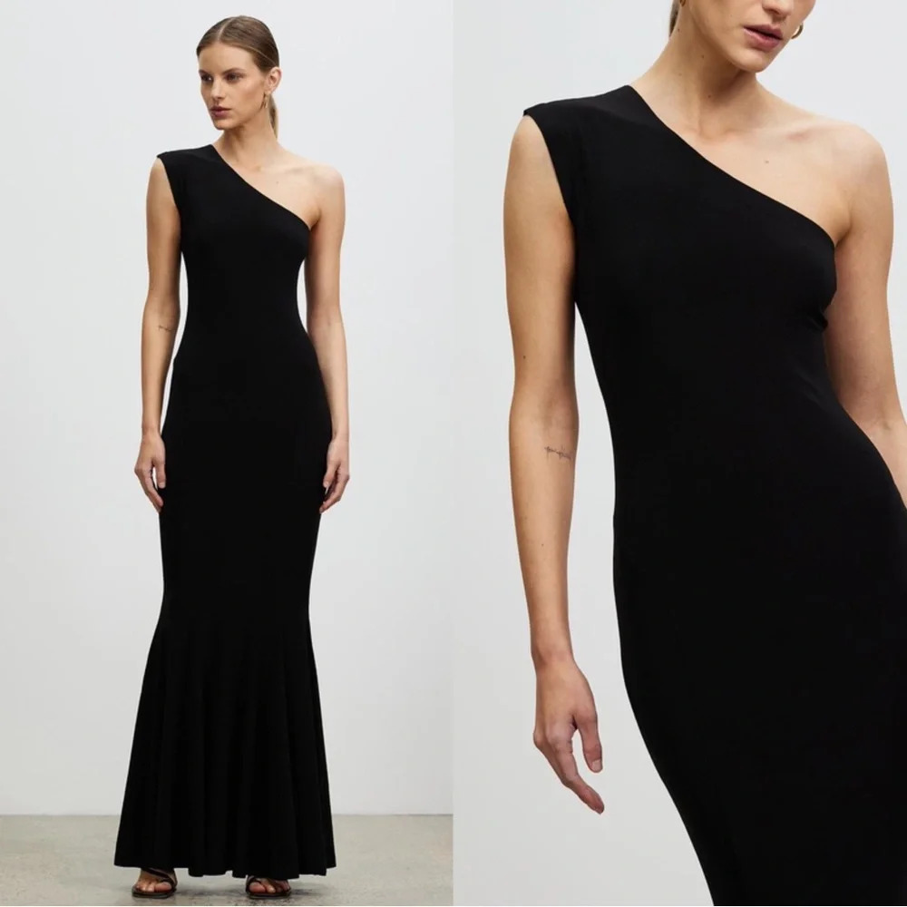 NWT | Norma Kamali One Shoulder Fishtail Gown XL